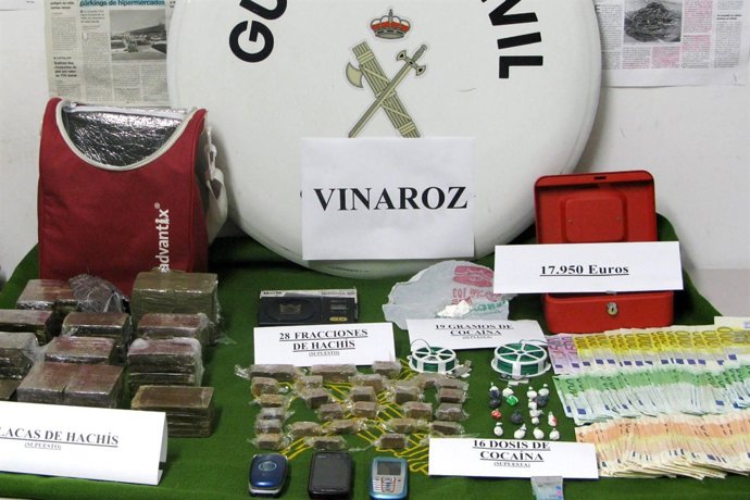 Material intervenido tras la detención