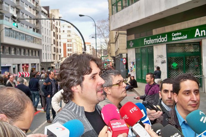 Pello Urizar, antes de iniciarse la marcha