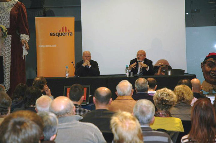 Pere Vigo y Josep Huguet en campaña electoral