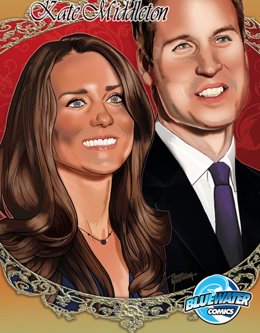 Portada de cómic de Kate Middleton y el Príncipe Guillermo de Inglaterra 