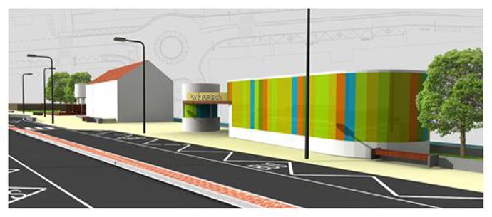 Infografía del proyecto del intercambiador de Unquera