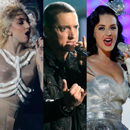 Lady Gaga, Eminem y Katy Perry