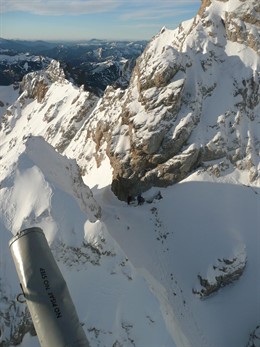 Lugar del rescate de los montañeros