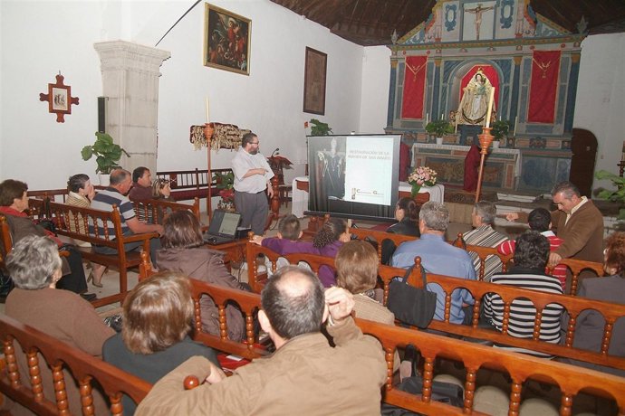 Presentación de la restauración de la imagen de San Amaro y San José en Machado