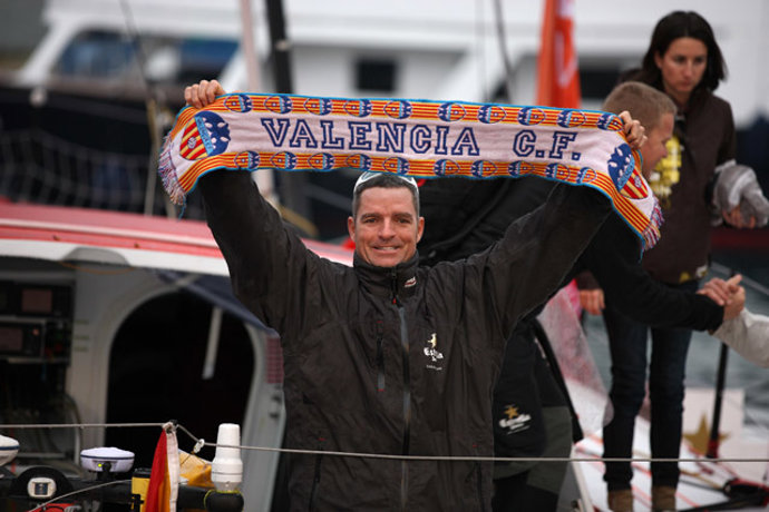 El navegante Pepe Ribes es un aficionado del Valencia CF