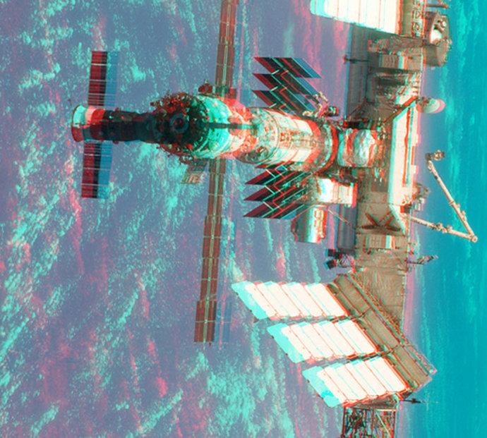 Vista de un satélite gracias a la tecnología 3D.