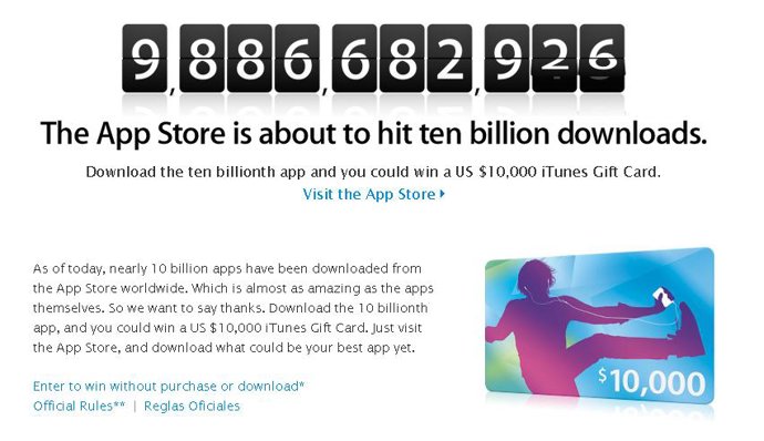 Apple premia la descarga 10.000 millones de la 'App Store'