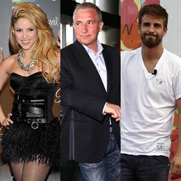 Shakira, Javier Sardá y Gerard Piqué