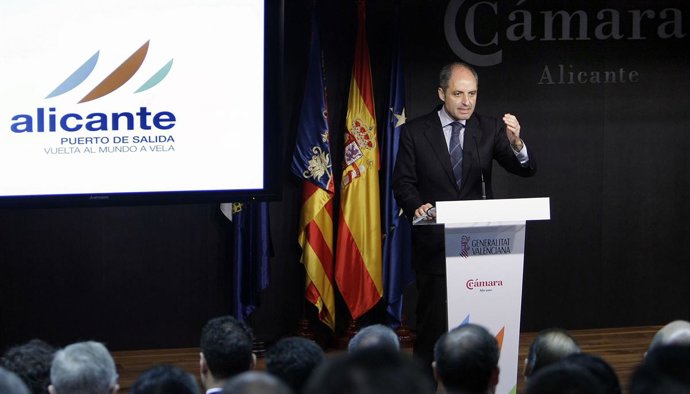 Camps durante su intervención en el acto de la Volvo