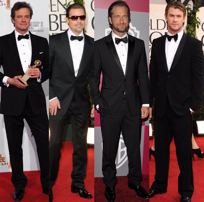 Montaje de Colin Firth, Brad Pitt, Gerard Butler y Chris Hemsworth en la ceremon