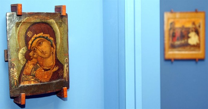 Una de las piezas expuestas en la muestra 'Rusia Sagrada. Iconos del Museo Ruble