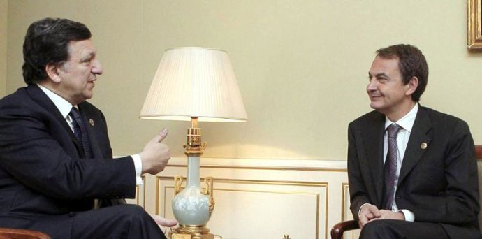 Zapatero y Barroso en Moncloa