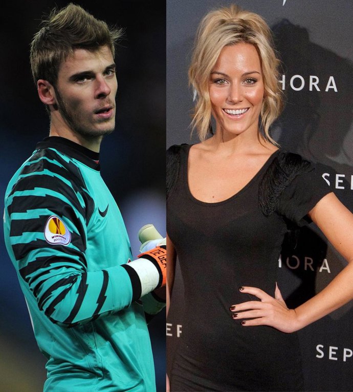 Montaje del portero del Atlético de Madrid, David de Gea, y la cantante Edurne 