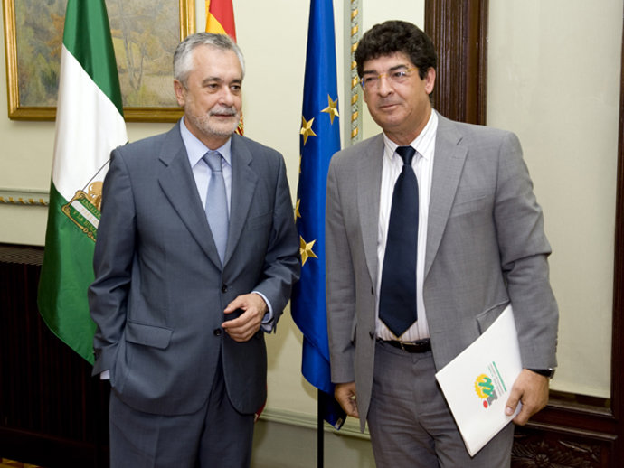 Griñán con Valderas en una reunión anterior en San Telmo