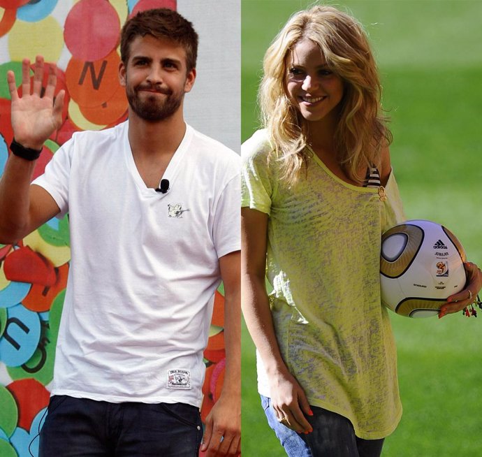 Montaje del futbolista Piqué y la cantante Shakira 