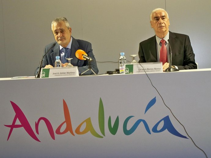 Griñan y Luciano Alonso, en rueda de prensa en Fitur