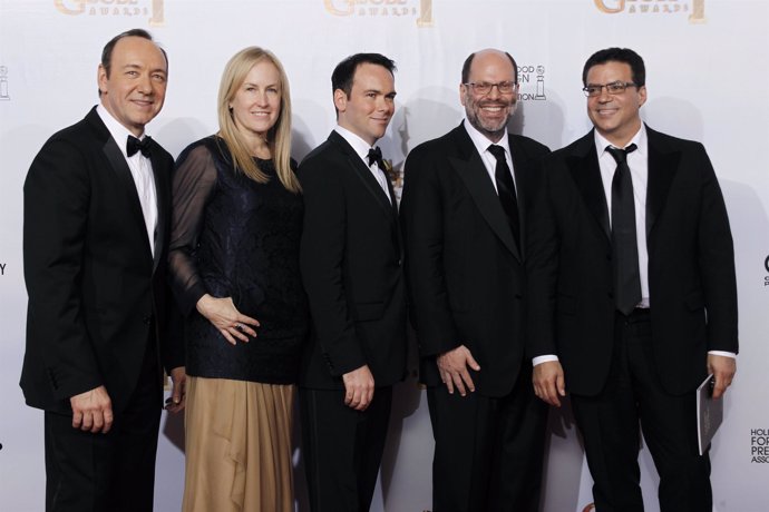 Kevin Spacey, producers Cean Chaffin, Dana Brunetti, Scott Rudin y Michael De Lu