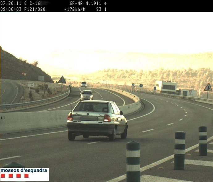 Vehículo cazado a 172 km/h en Puig-reig