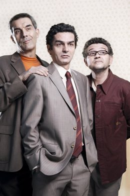 Los actores Carles Sanjaime, Carles Alberola y Alfred Picó, reparto de 'Art'.