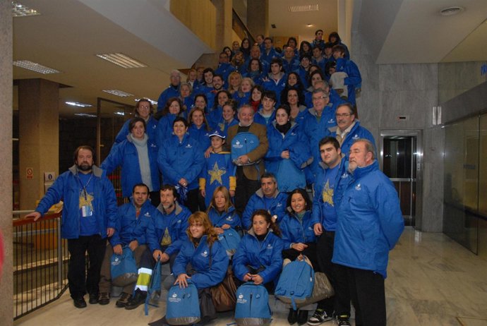 Los voluntarios en el Ayuntamiento de Córdoba
