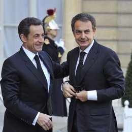 presidente de la República Francesa, Nicolas Sarkozy y Zapatero