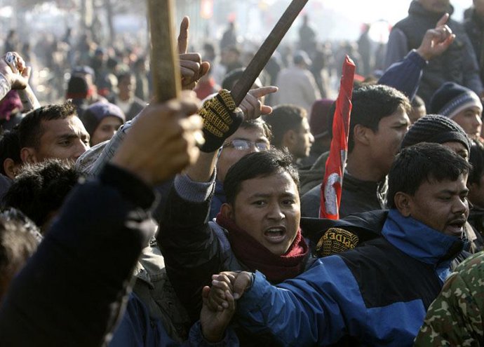 Huelga de los maoistas en Nepal