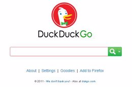 página de inicio de duckduckgo el buscador