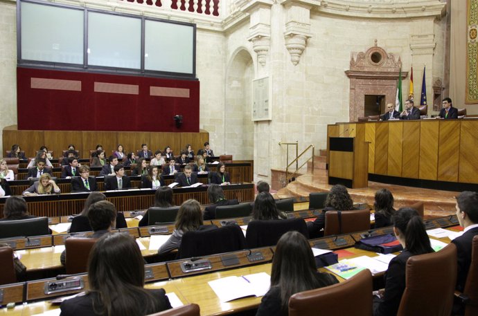 Estudiantes andaluces en el Parlamento de Andalucía