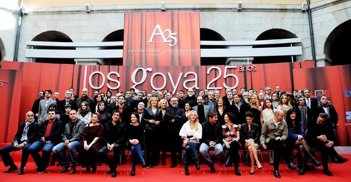 MADRID, SPAIN - JANUARY 22:  Goya Awards nominees pose for a group photo at the 