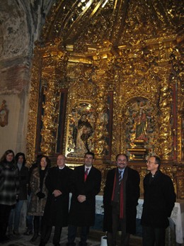El presidente de la DPZ, Javier Lambán, y el alcalde de Consuenda, Oscar Lorente