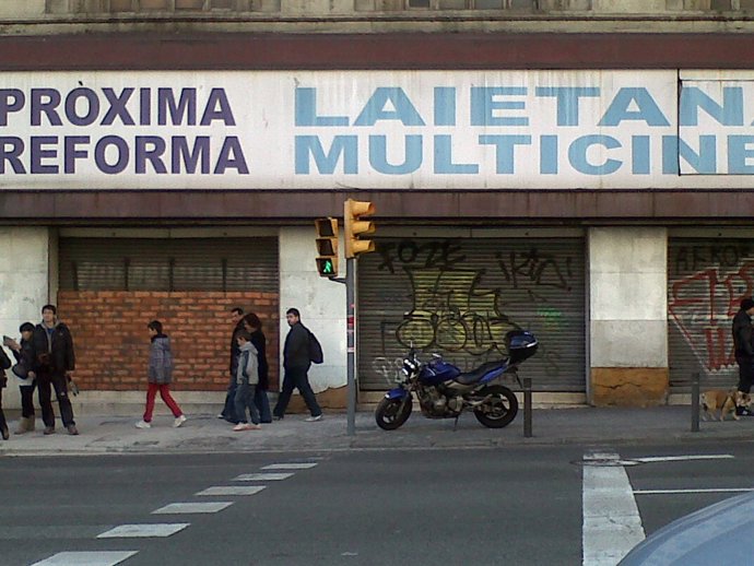 Los cines de Via Laietana que fueron ocupados el sábado