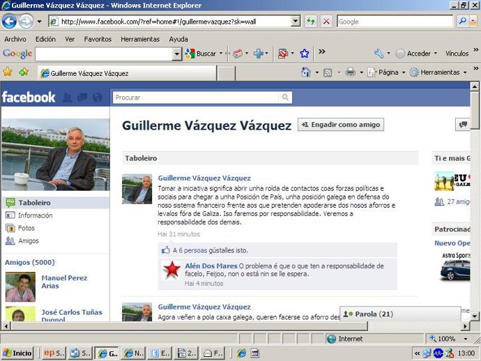 Facebook Guillerme Vázquez