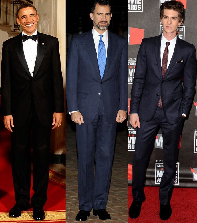Montaje de Barack Obama, el Príncipe Felipe y el actor Andrew Garfield 
