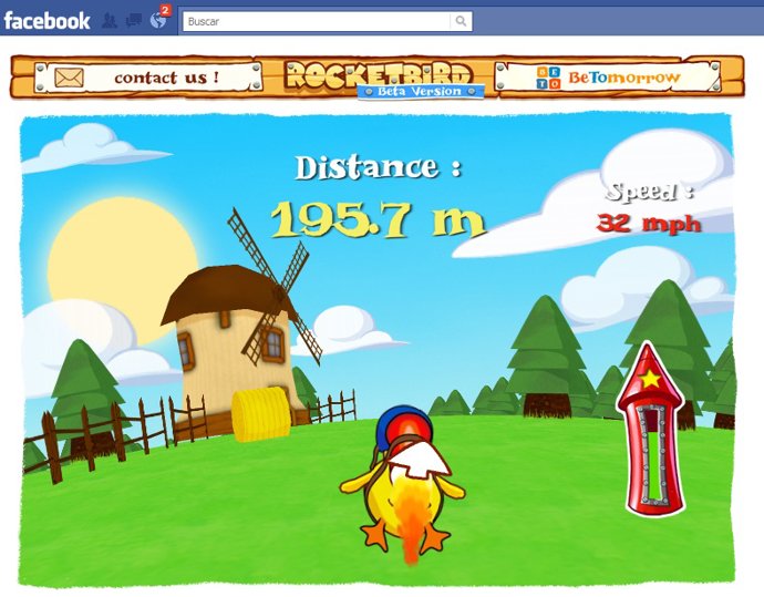Juego RocketBird en Facebook.