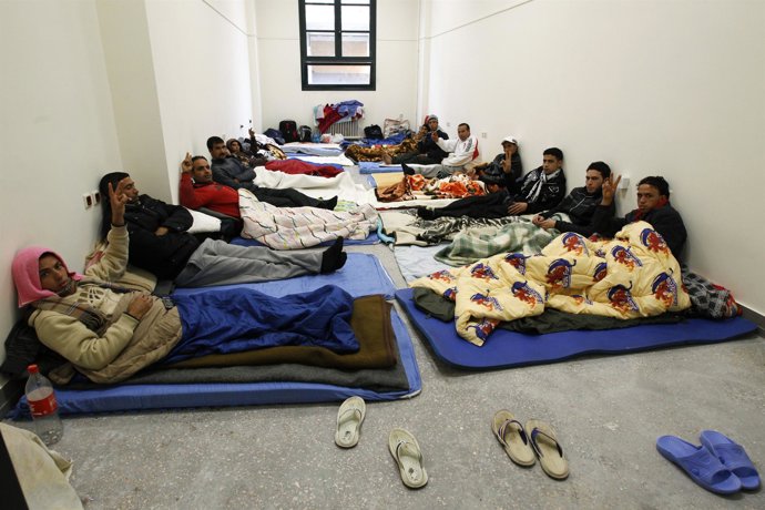 Inmigrantes en huelga de hambre en Grecia