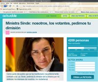 Internautas crean una web para pedir la dimisión de González-Sinde