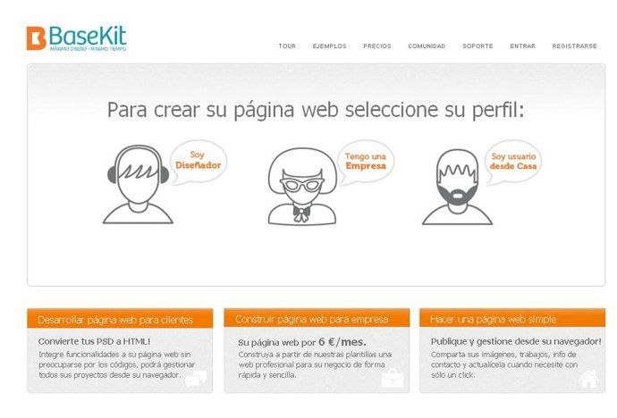 Captura de la 'home' de la plataforma. 