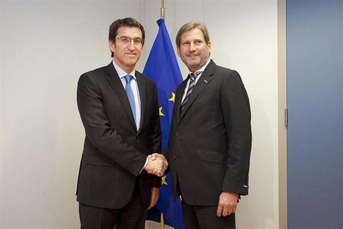 Alberto Núñez Feijoo y Johannes Hahn