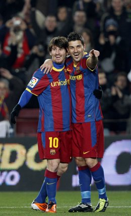 Messi y Villa