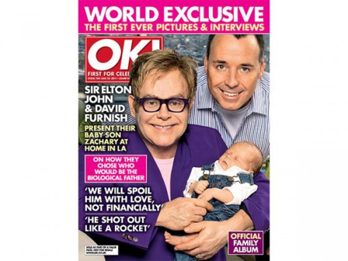 Portada con Elton John y su hijo