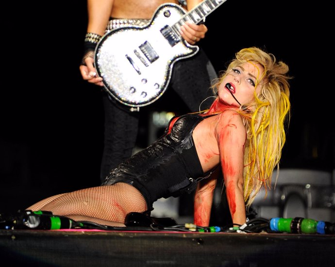 Lady Gaga en uno de sus conciertos 