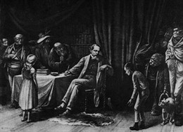 Charles Dickens con sus personajes
