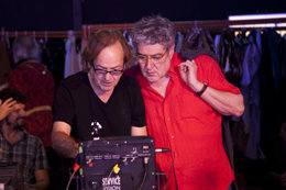 Ventura Pons y Quim Monzó durante el rodaje