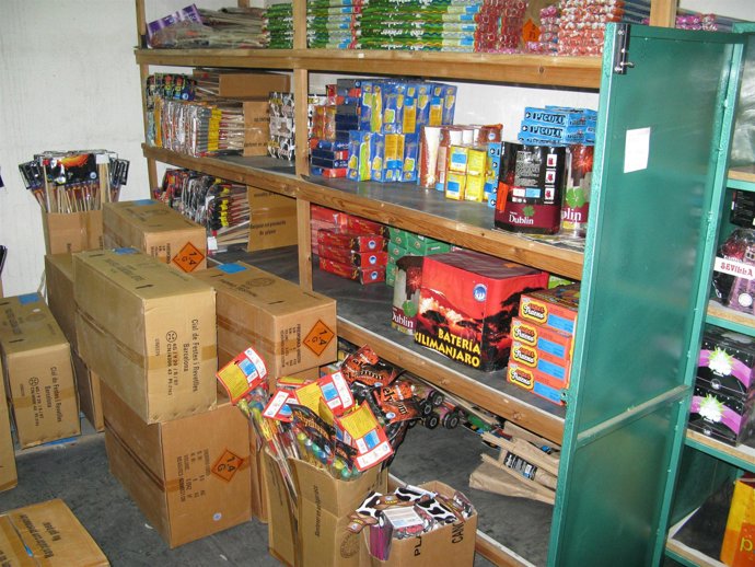 Productos pirotécnicos confiscados