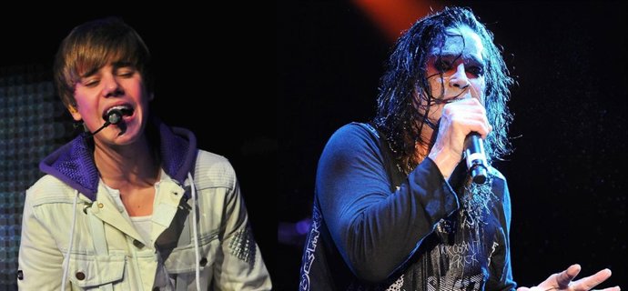 Los cantantes Justin Bieber y Ozzy Osbourne