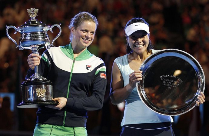 Kim Clijsters y Li Na tras la final del Abierto de Australia
