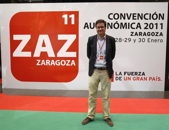 Óscar López, durante la Convención.