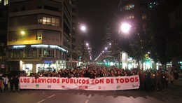 Séptima manifestación de los sindicatos por Ley recortes Gobierno regional
