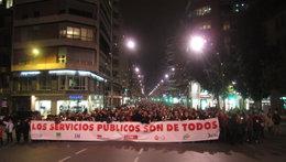 Séptima manifestación de los sindicatos por Ley recortes Gobierno regional