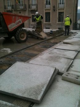 Obras de la Plaza de Santa María de Jaén